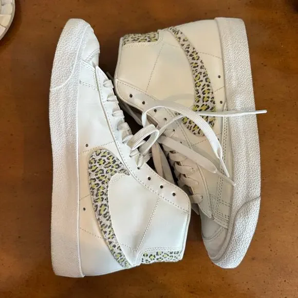 Nike Blazer Mid 77 SE Lemon Leopard Womens 10 White - Picture 7 of 14
